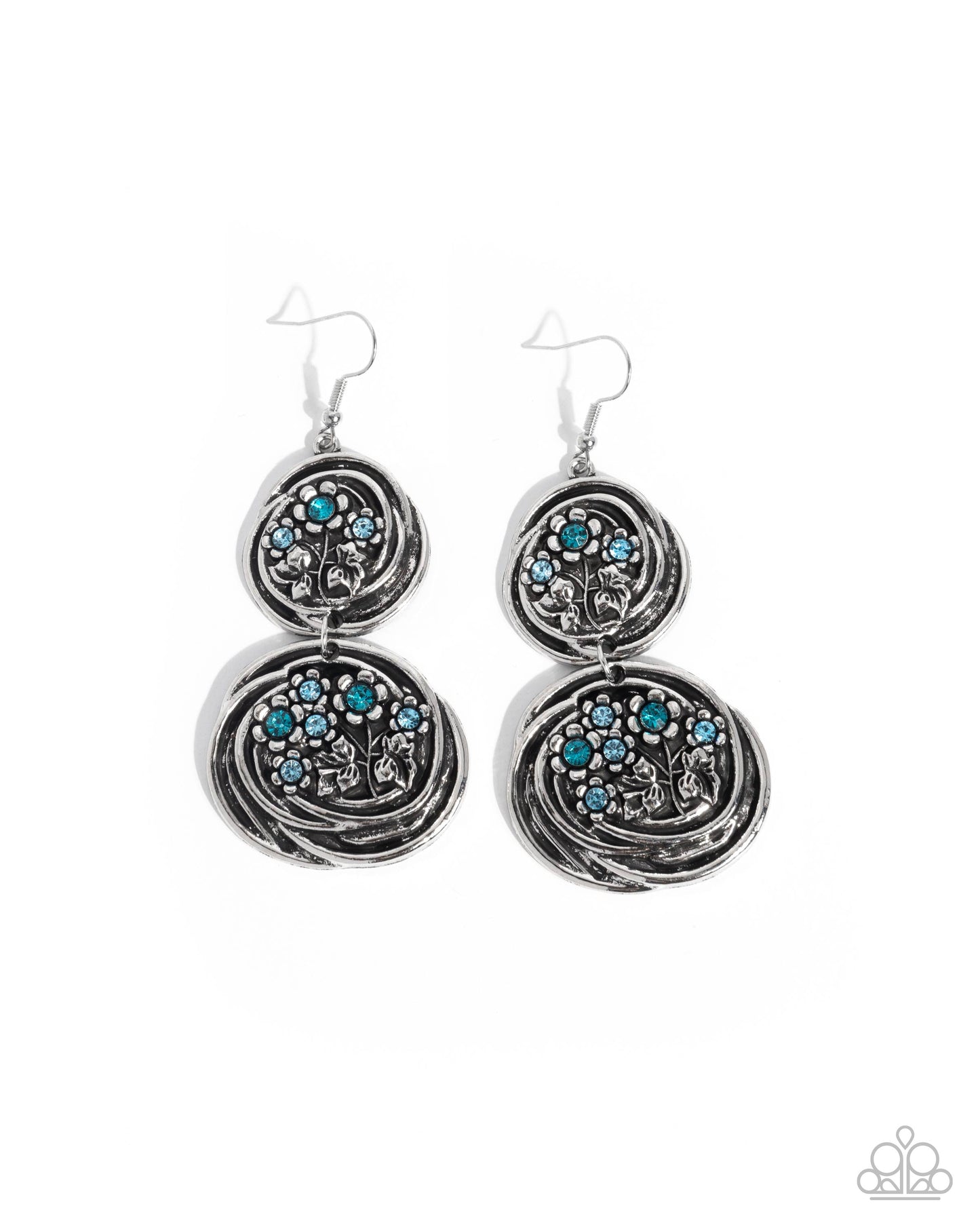 Garden Pavement - blue - Paparazzi earrings