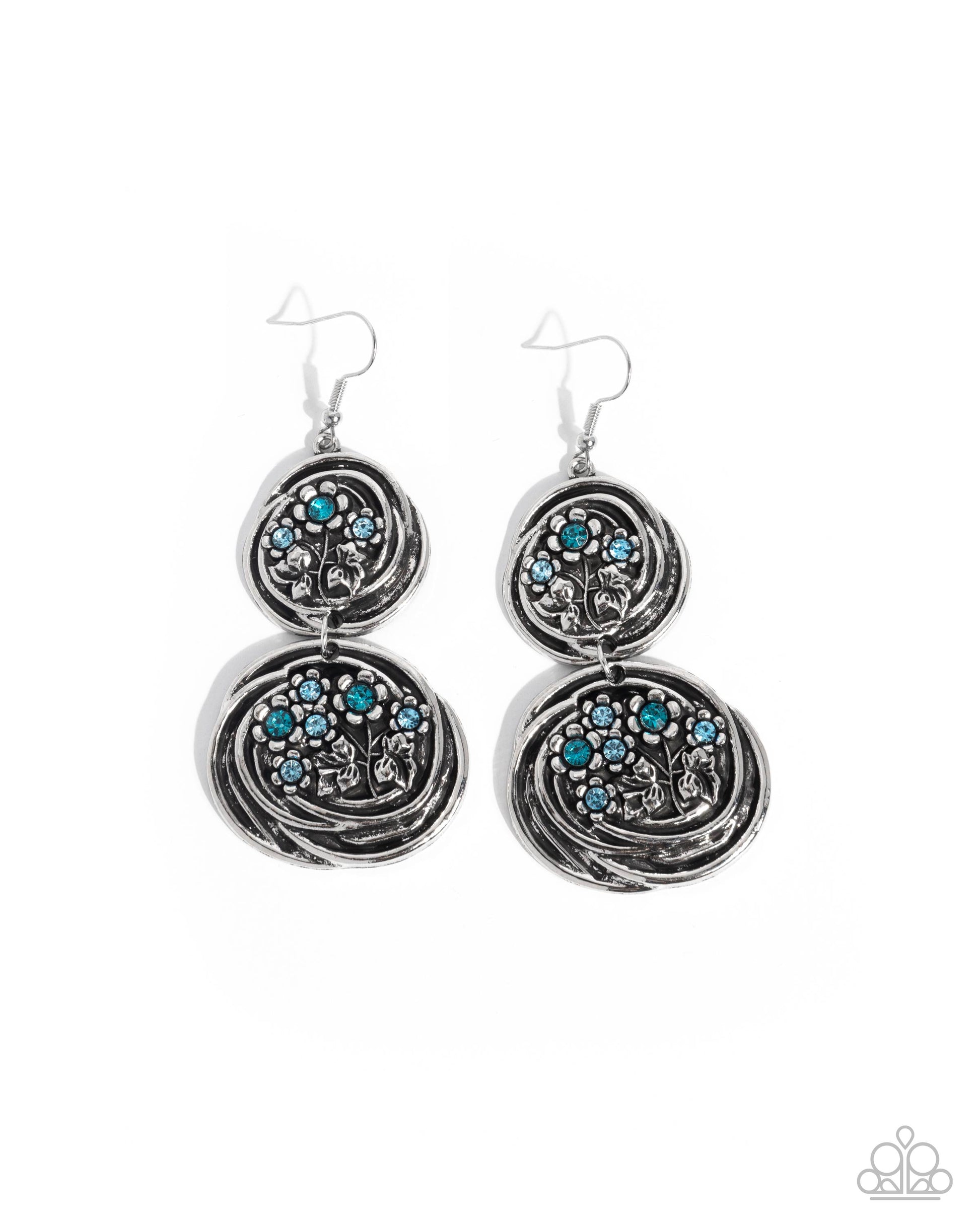 Garden Pavement - blue - Paparazzi earrings
