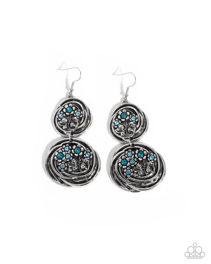 Garden Pavement - blue - Paparazzi earrings