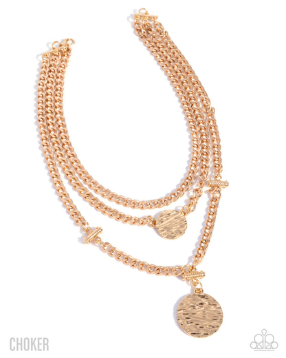 Generously Grungy - gold - Paparazzi necklace