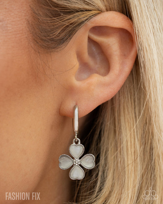 Genteel Grace - white - Paparazzi earrings