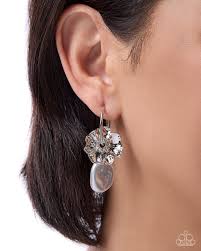 Gentle Grace - white - Paparazzi earrings