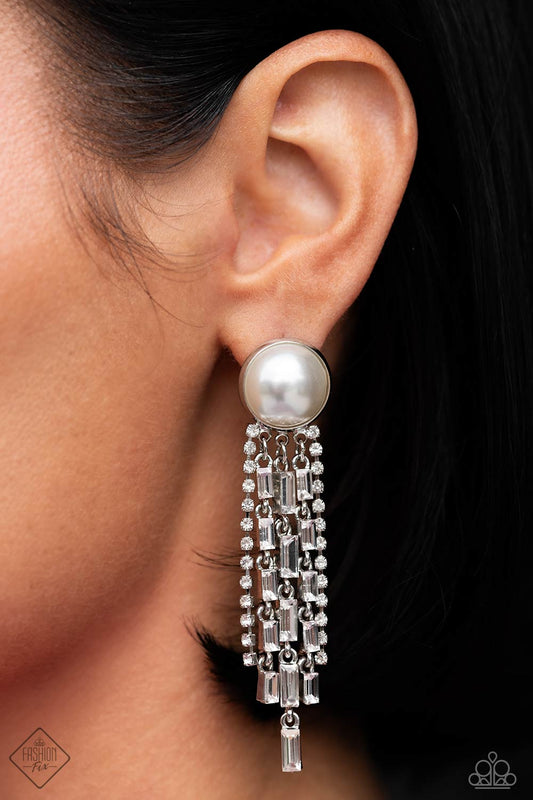 Genuinely Gatsby - white - Paparazzi earrings