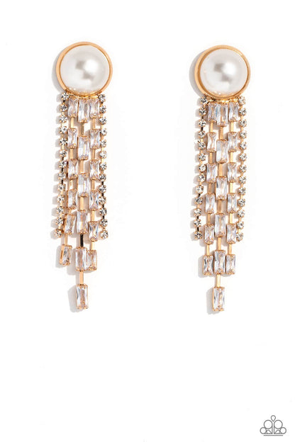 Genuinely Gatsby - gold - Paparazzi earrings