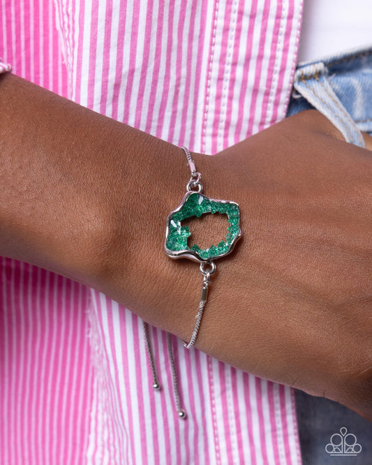 Geode Greeting - green - Paparazzi bracelet