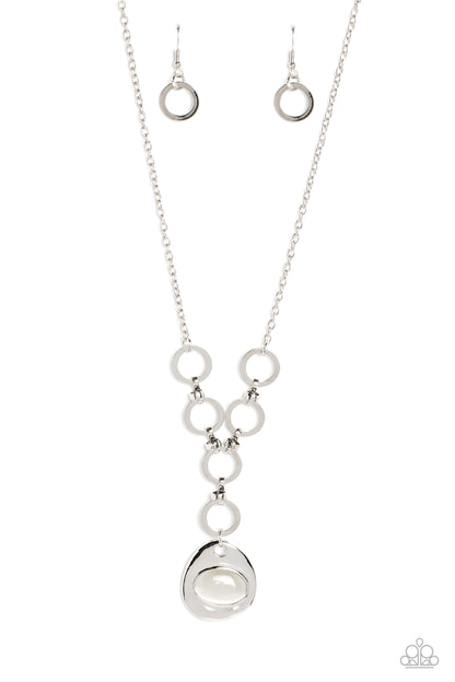 Get OVAL It - white - Paparazzi necklace