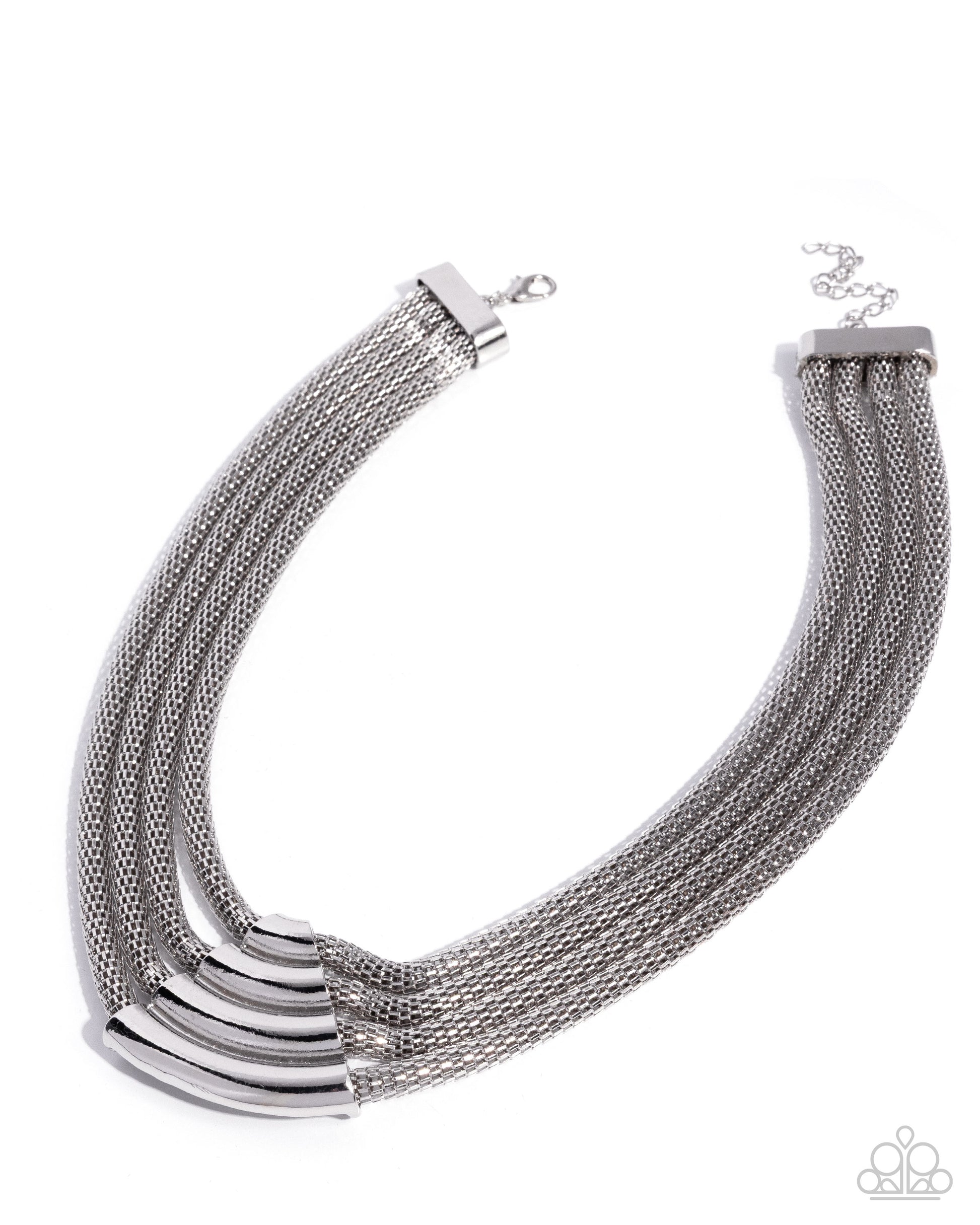 Get the MESH-age - silver - Paparazzi necklace