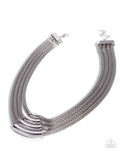 Get the MESH-age - silver - Paparazzi necklace