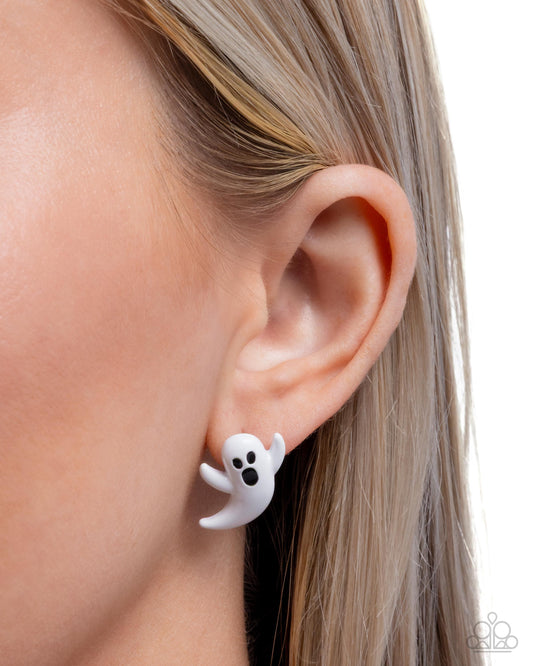 Ghost Hunter - white - Paparazzi earrings