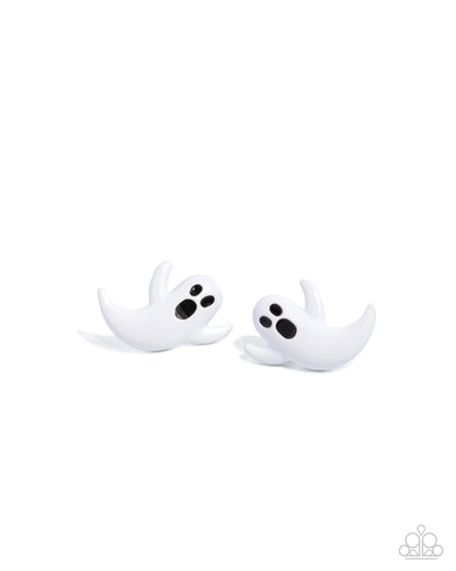 Ghost Hunter - white - Paparazzi earrings
