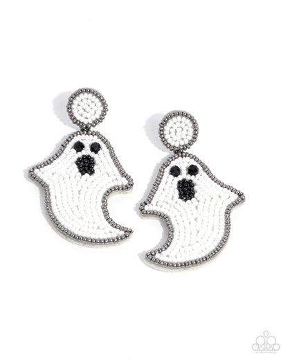 Ghost Story - white - Paparazzi earrings