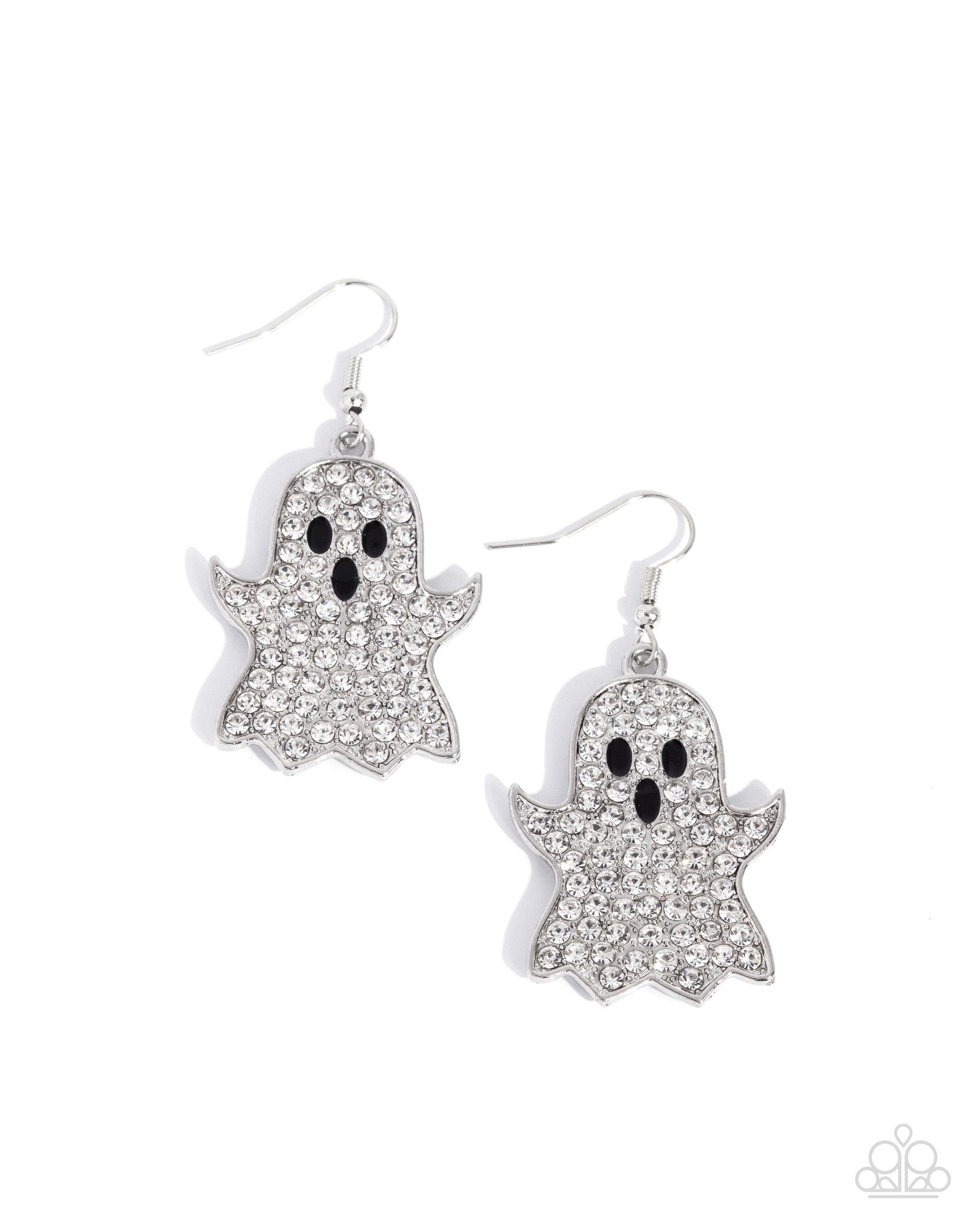 Ghost Town - white - Paparazzi earrings