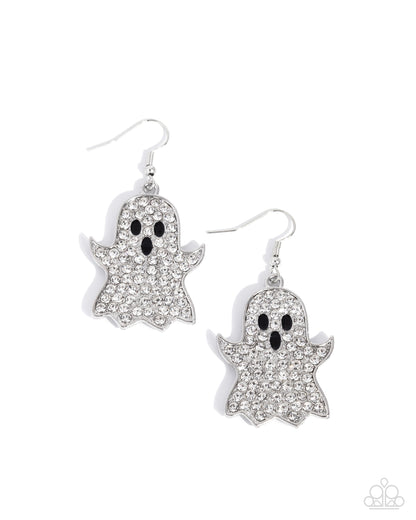 Ghost Town - white - Paparazzi earrings