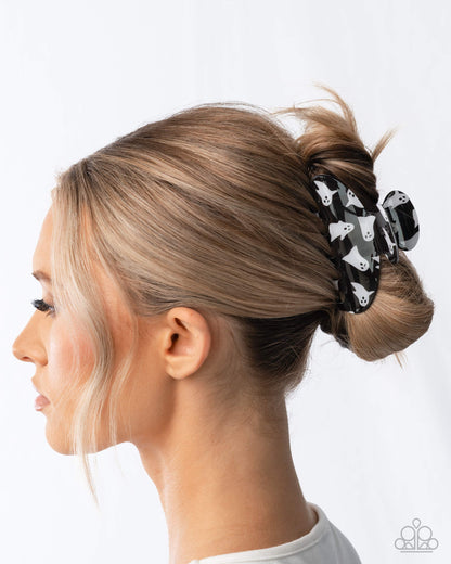 Ghostly Greeting - black - Paparazzi hair clip