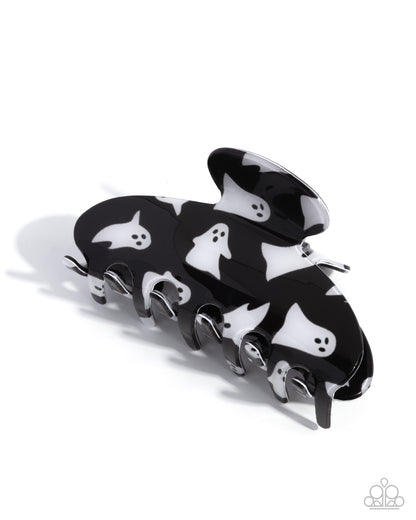 Ghostly Greeting - black - Paparazzi hair clip