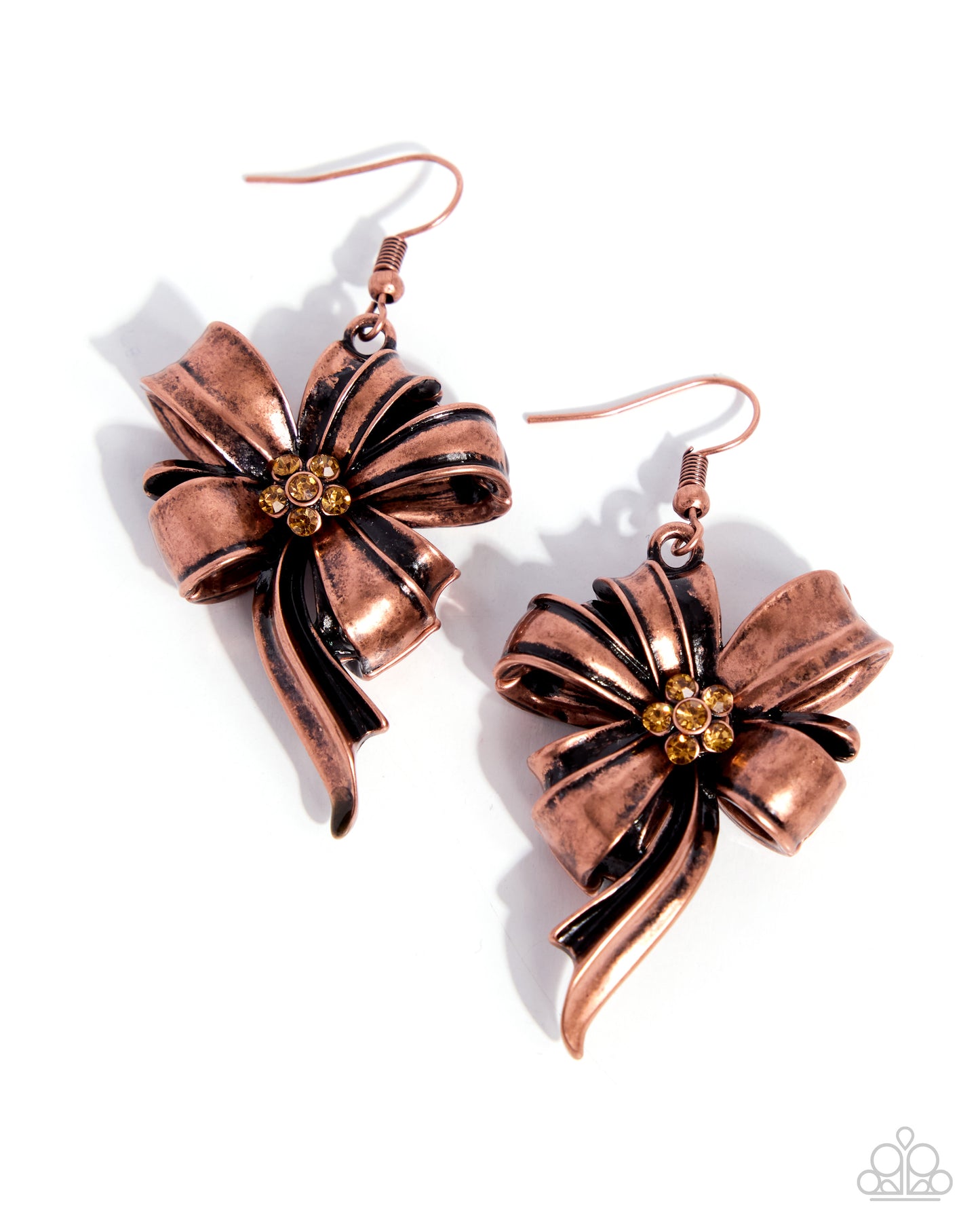 Gift Wrapped - copper - Paparazzi earrings