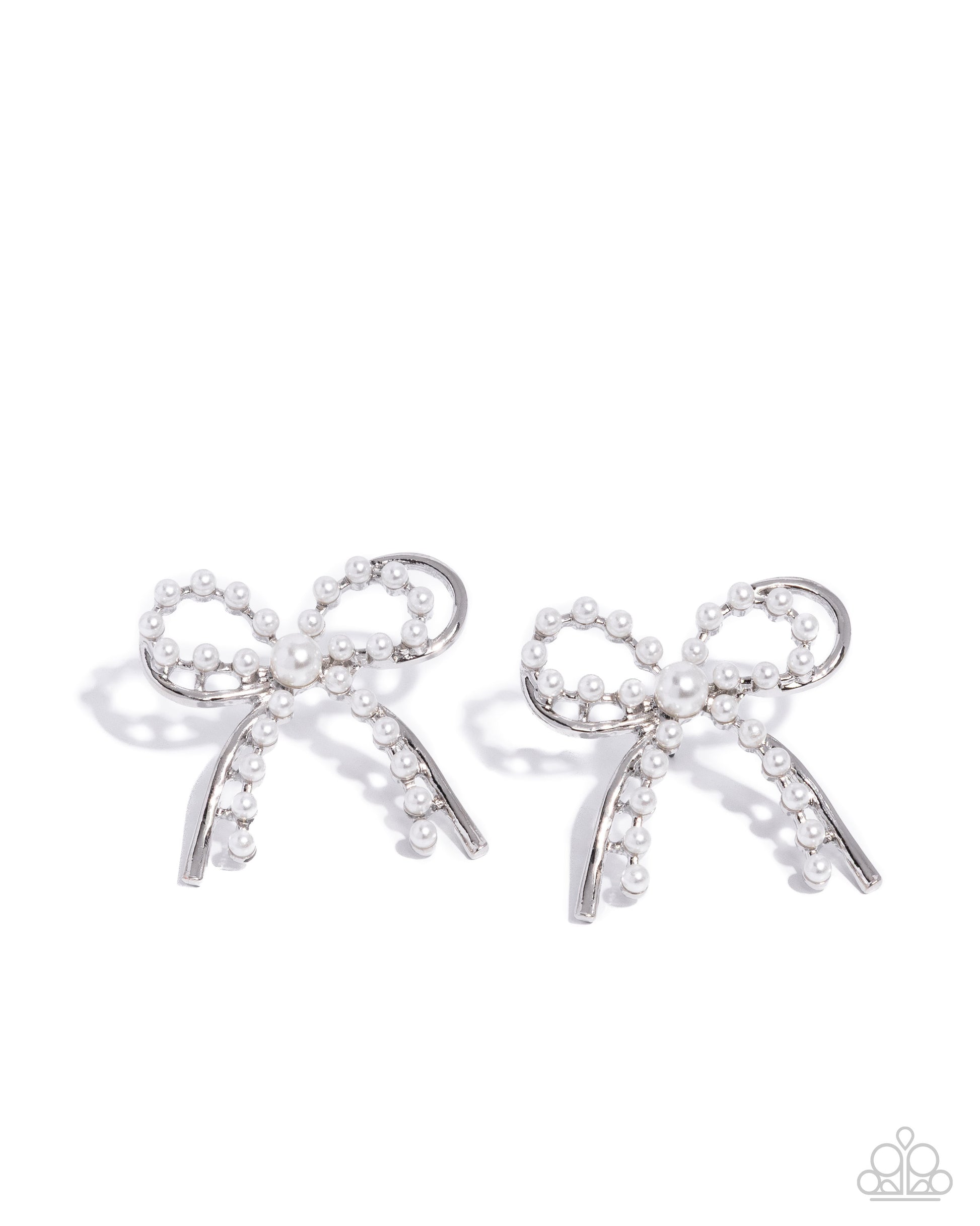 Girly Get Together - white - Paparazzi earrings