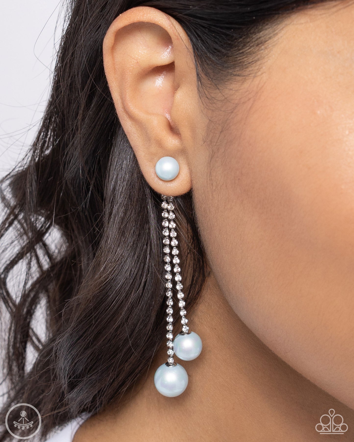 Give Us A PEARL! - blue - Paparazzi earrings