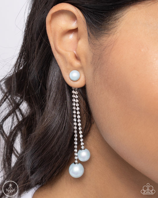 Give Us A PEARL! - blue - Paparazzi earrings