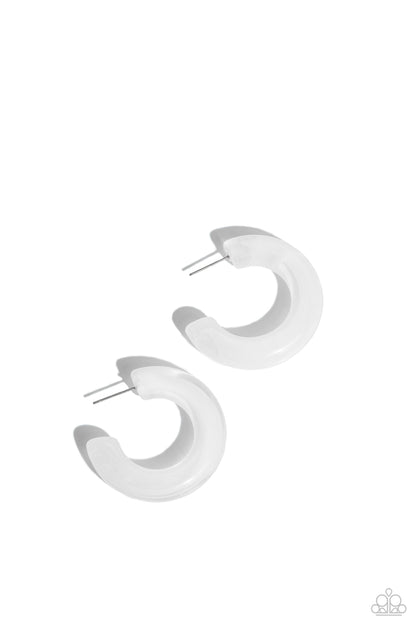 Glassy GAZE - white - Paparazzi earrings