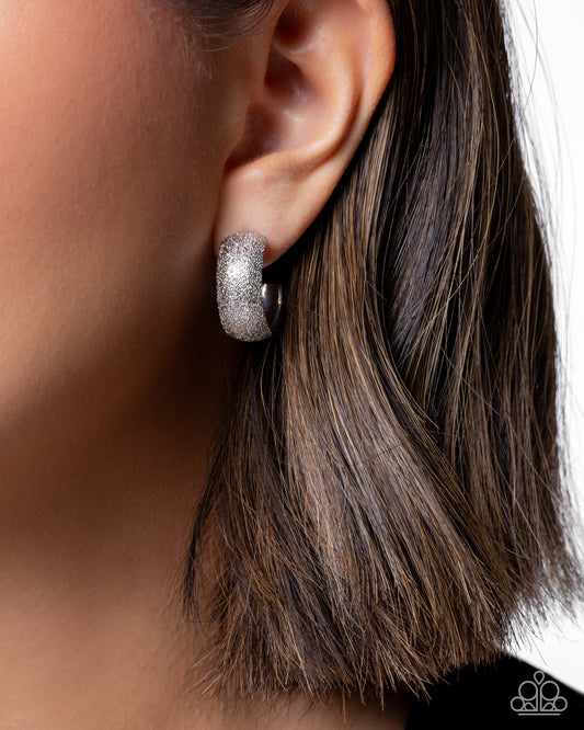 Gleaming Gauge - silver - Paparazzi earrings