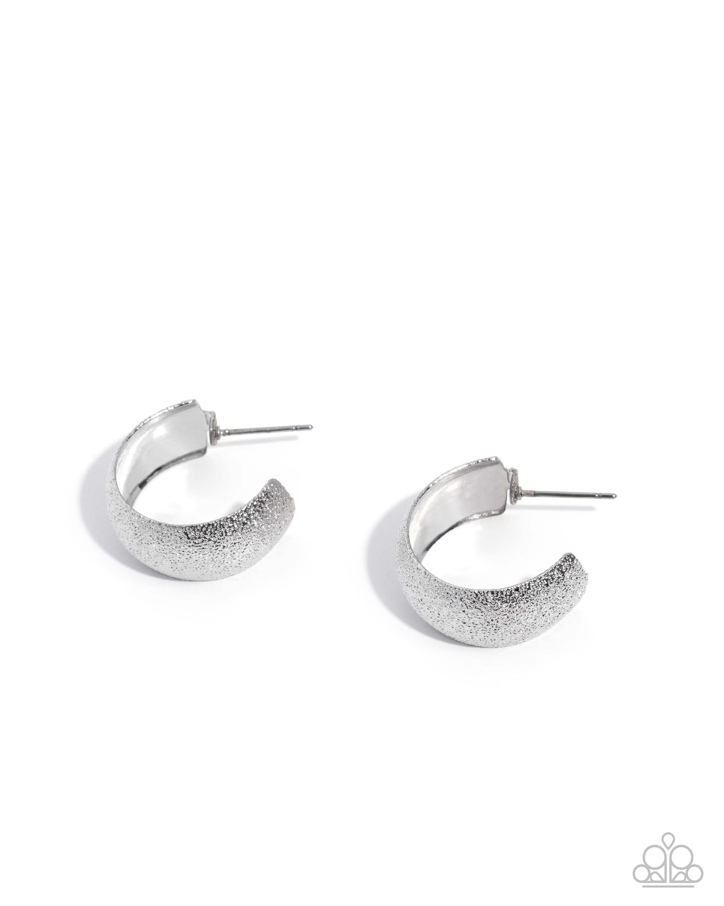 Gleaming Gauge - silver - Paparazzi earrings