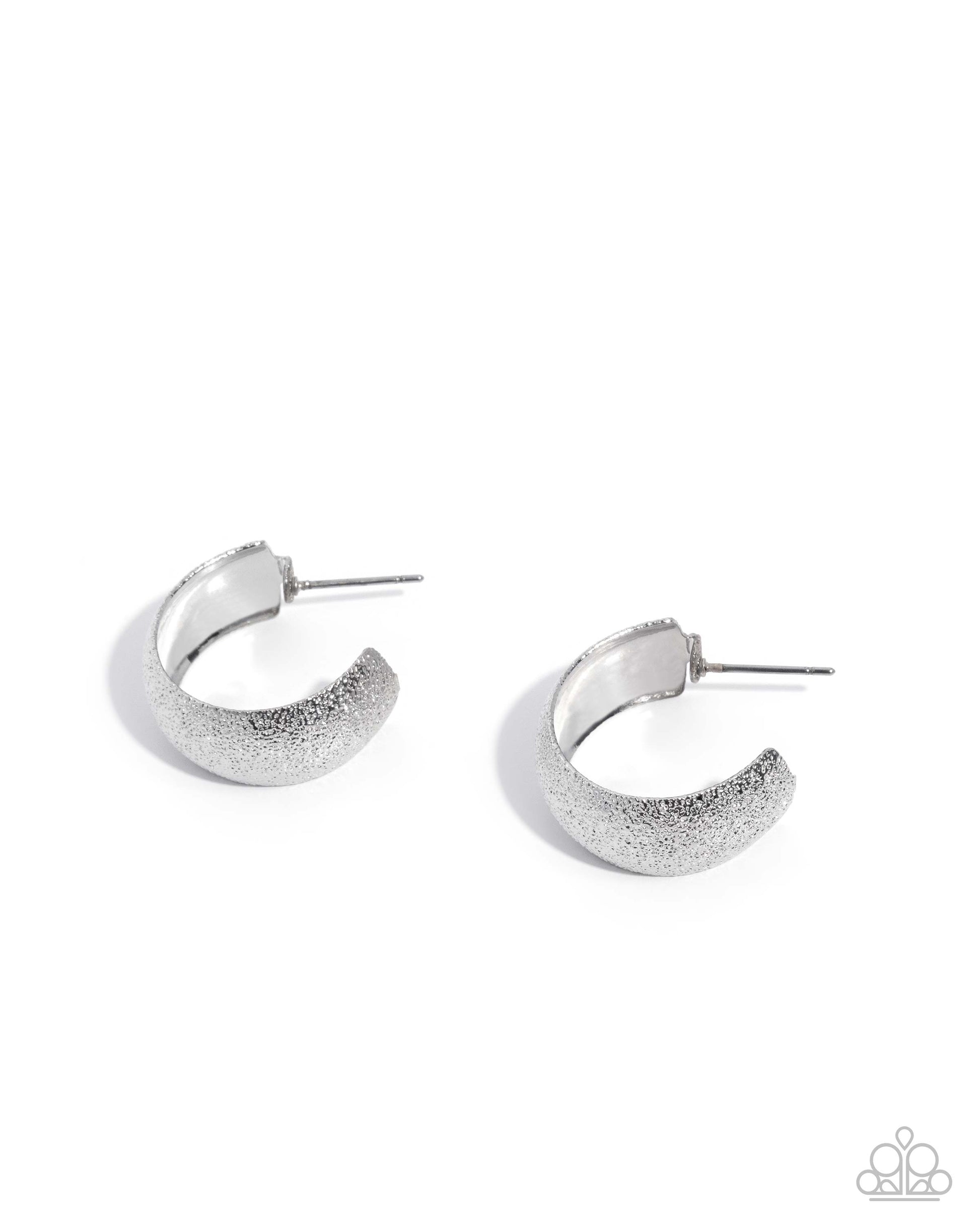 Gleaming Gauge - silver - Paparazzi earrings
