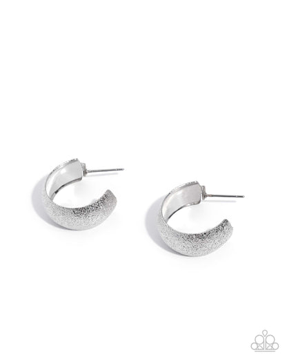 Gleaming Gauge - silver - Paparazzi earrings