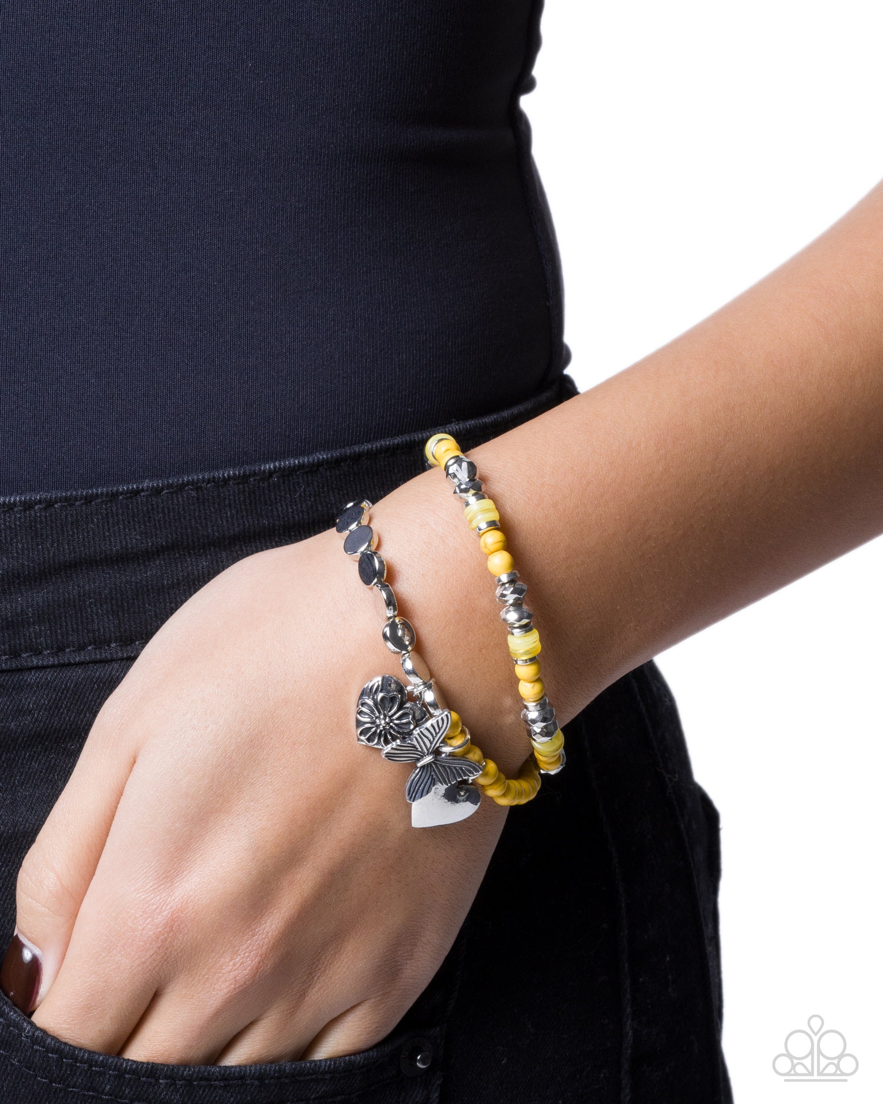 Gliding Greeting - yellow - Paparazzi bracelet