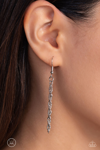 Glimmer of ROPE - silver - Paparazzi necklace