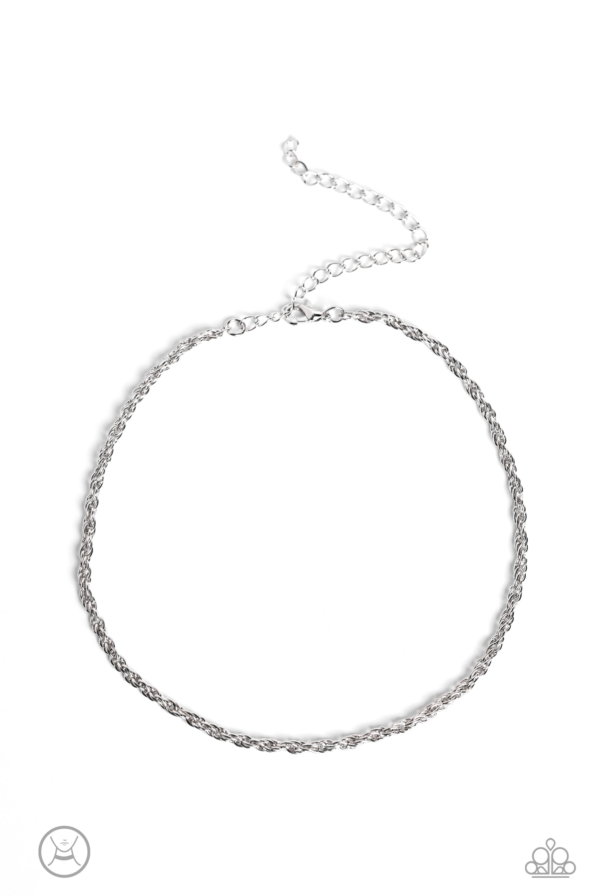 Glimmer of ROPE - silver - Paparazzi necklace