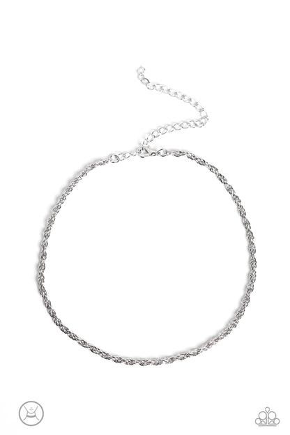 Glimmer of ROPE - silver - Paparazzi necklace