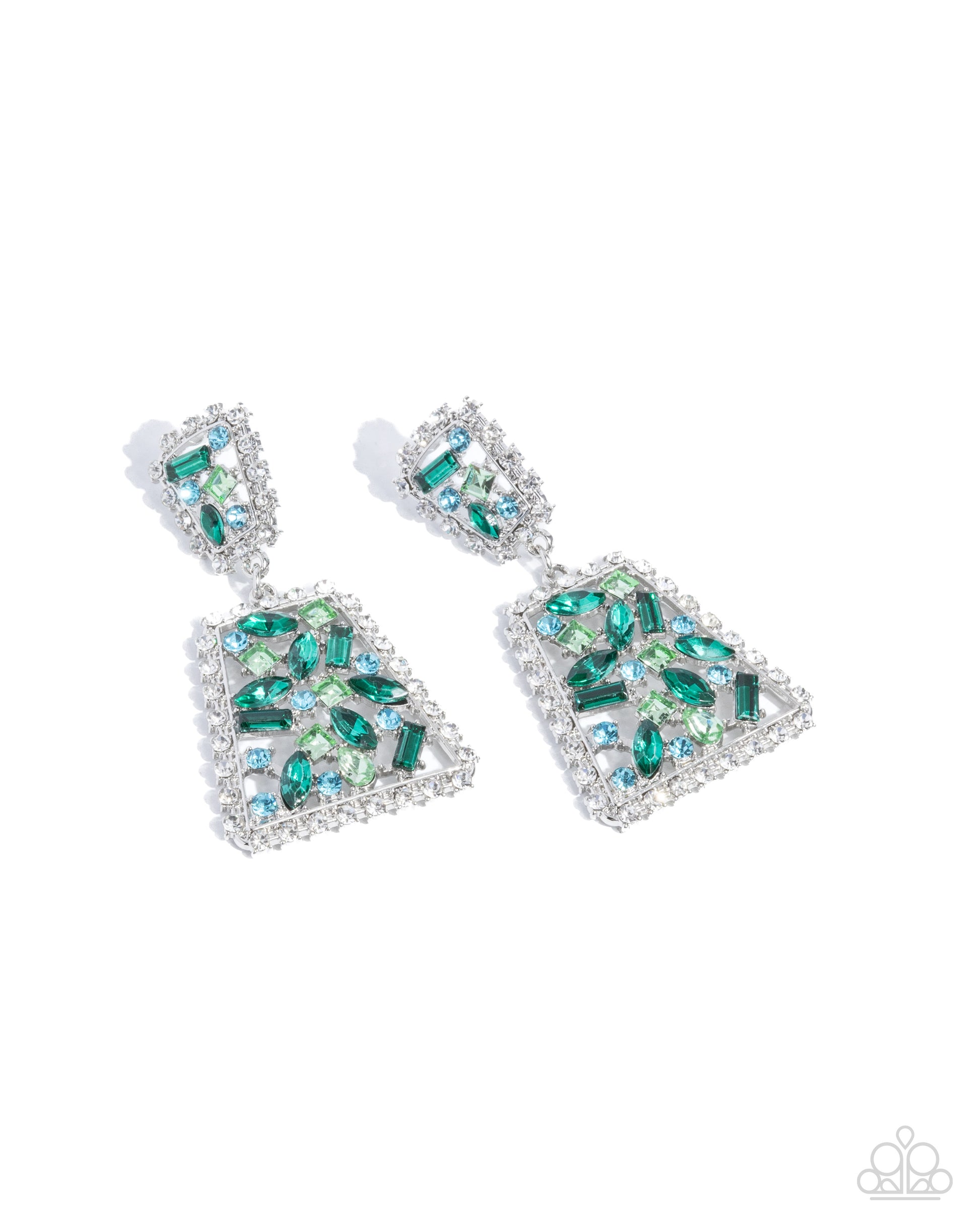 Glistening Gala - green - Paparazzi earrings