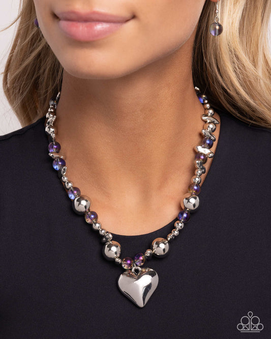 Glistening Gossip - purple - Paparazzi necklace