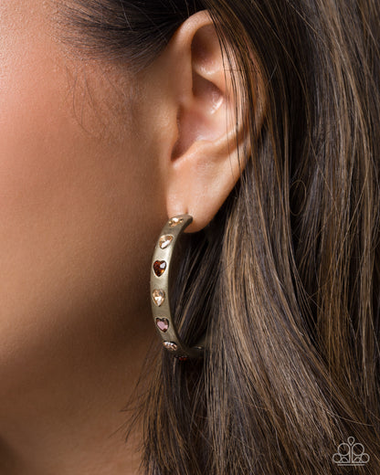 Glistening Grandeur - brass - Paparazzi earrings