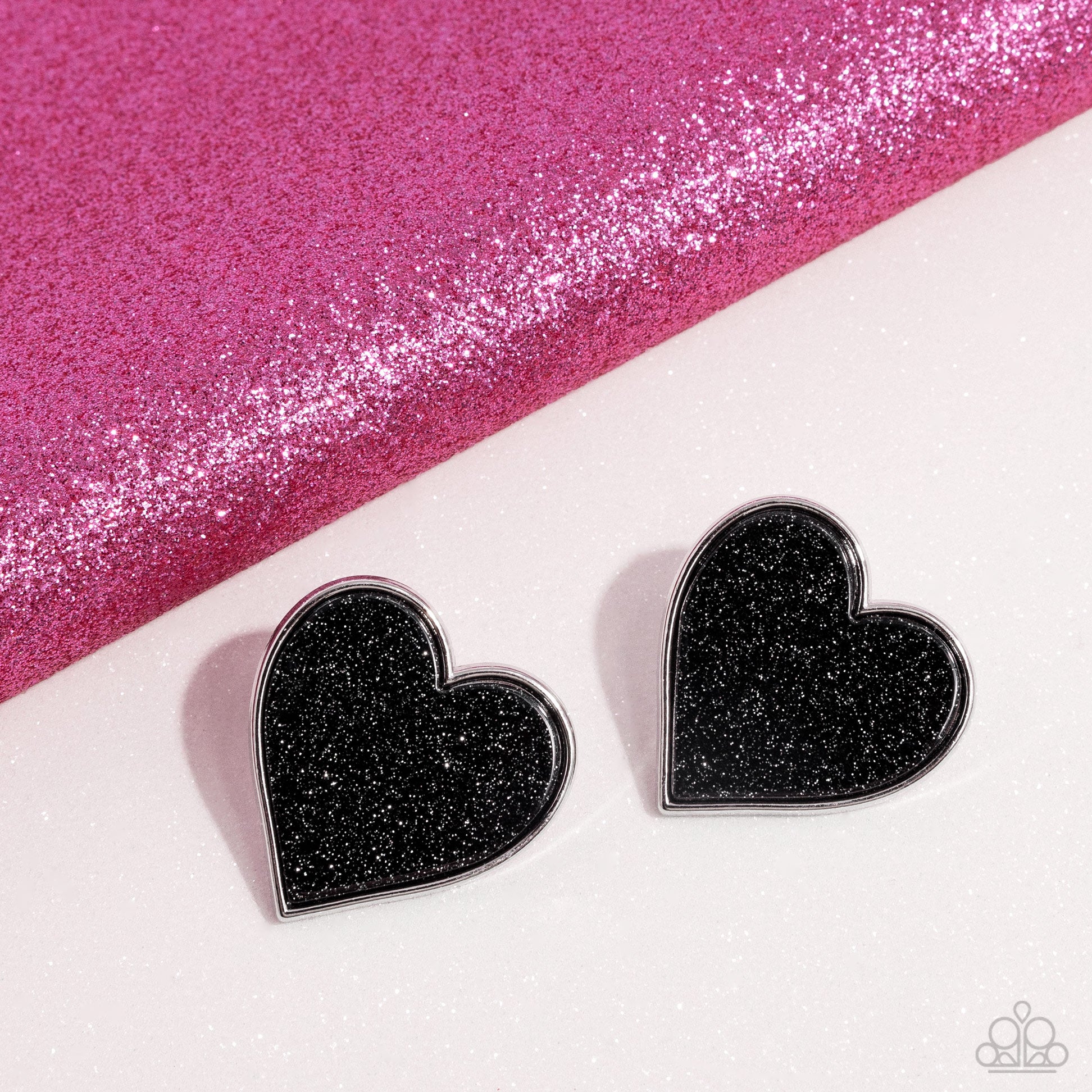 Glitter Gamble - black - Paparazzi earrings