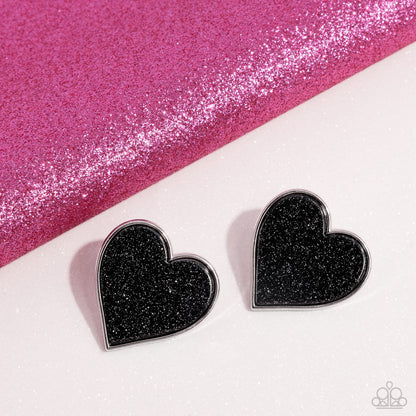 Glitter Gamble - black - Paparazzi earrings