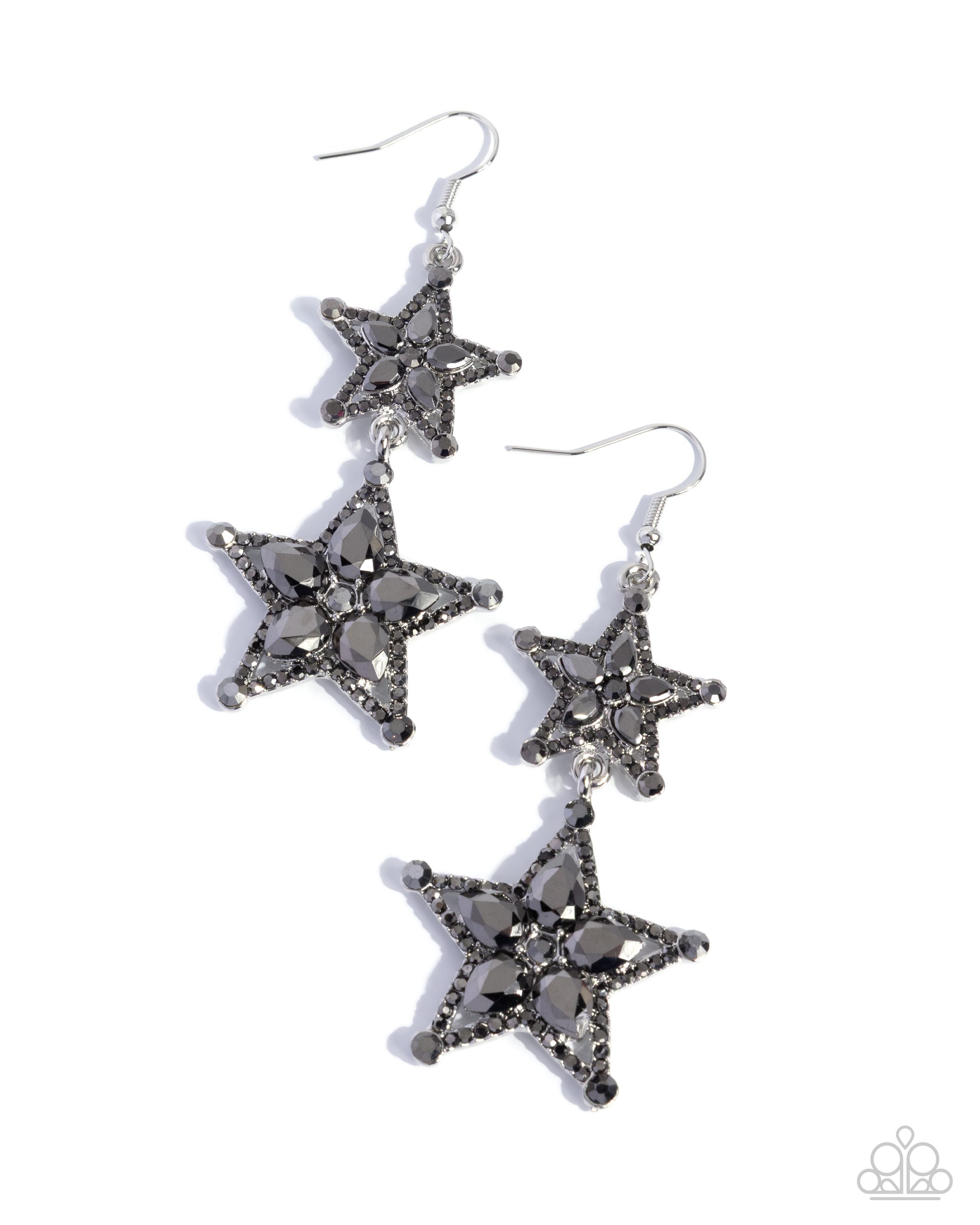 Glittery Galaxy - silver - Paparazzi earrings