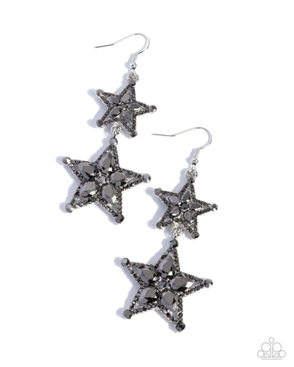 Glittery Galaxy - silver - Paparazzi earrings