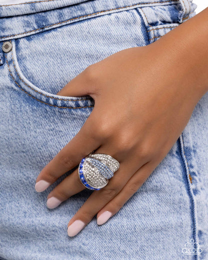 Glittery Gauge - blue - Paparazzi ring