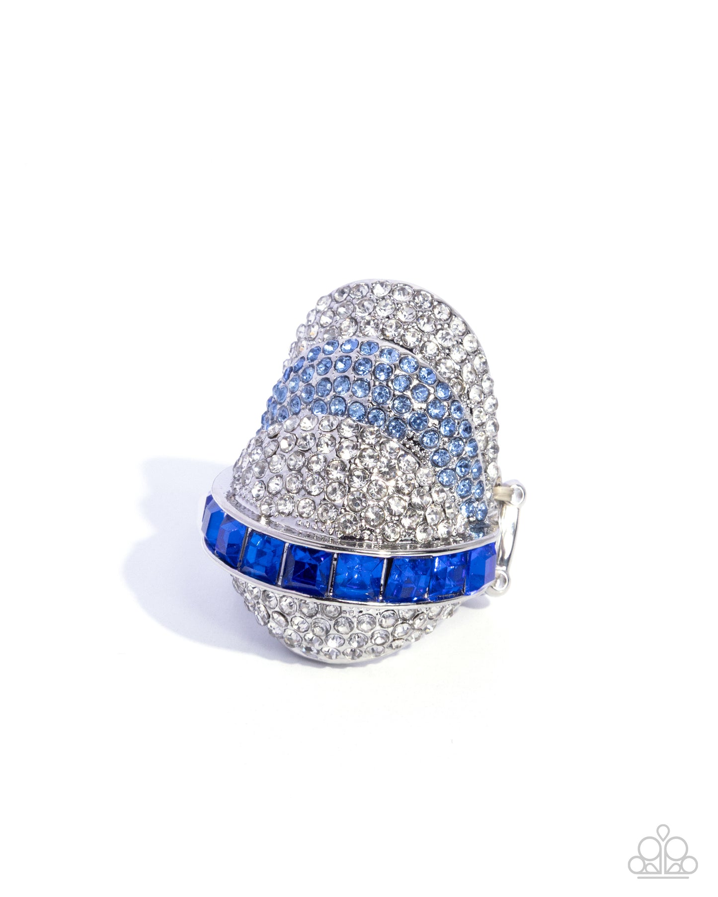 Glittery Gauge - blue - Paparazzi ring