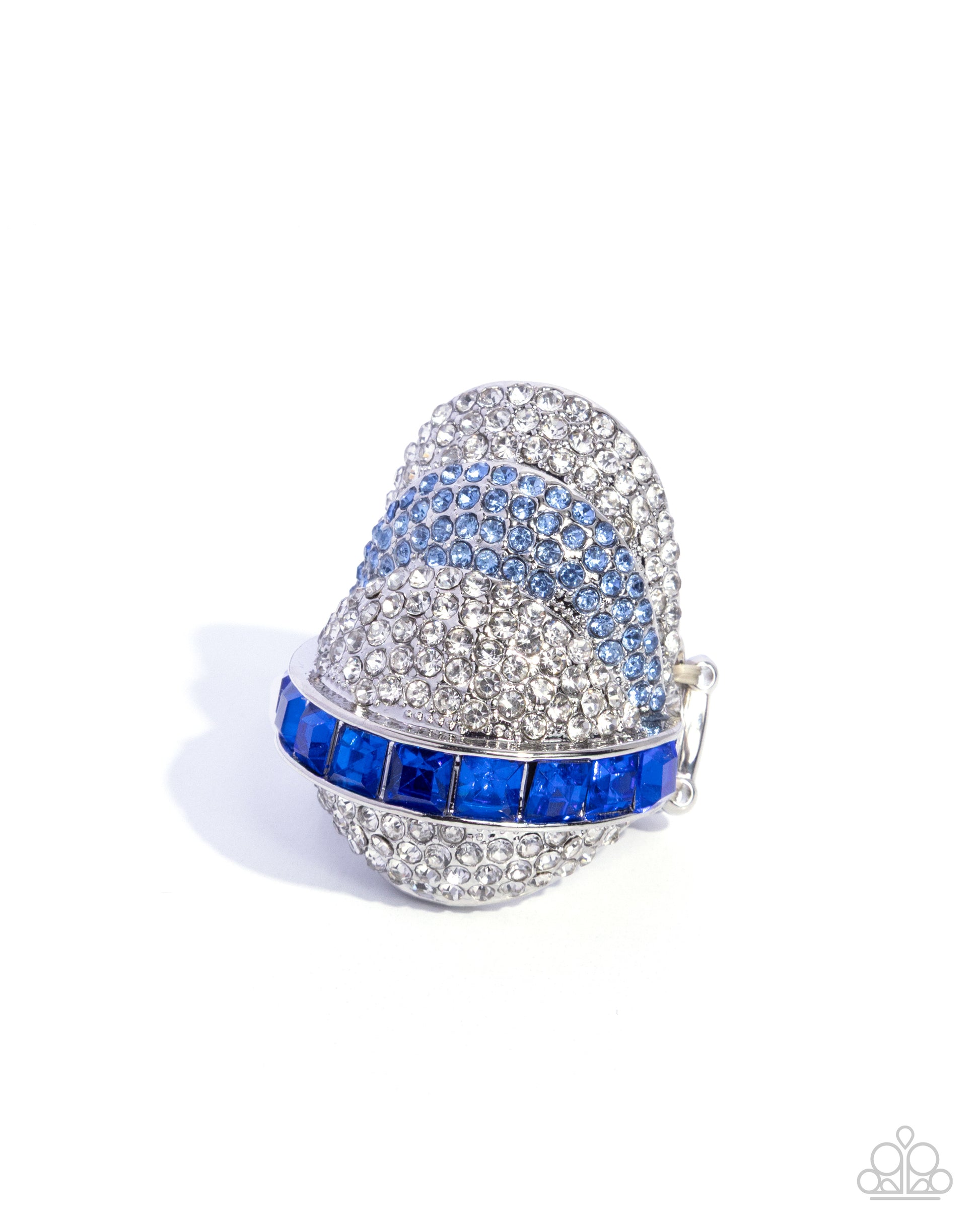 Glittery Gauge - blue - Paparazzi ring