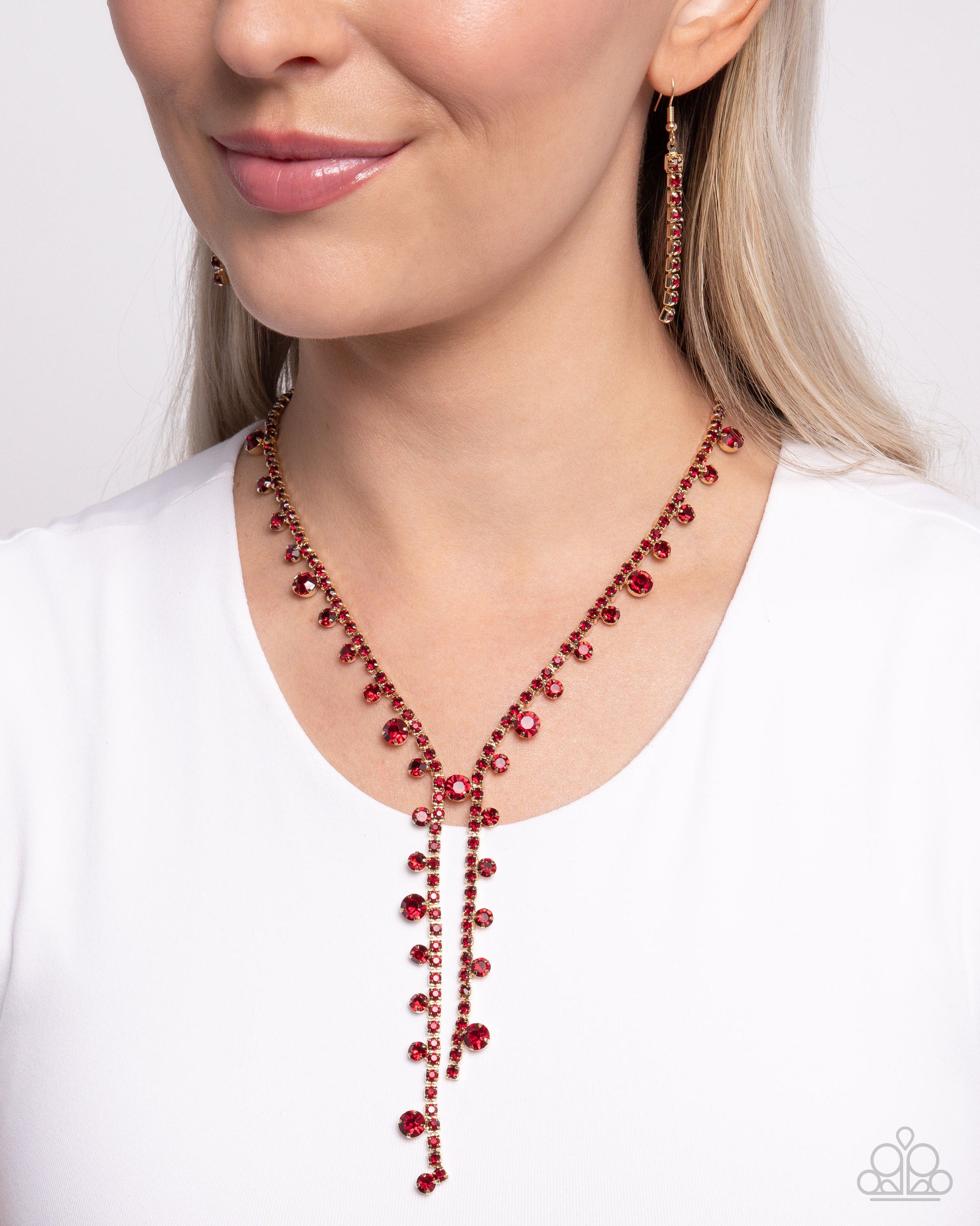 Glittery Getaway - red - Paparazzi necklace