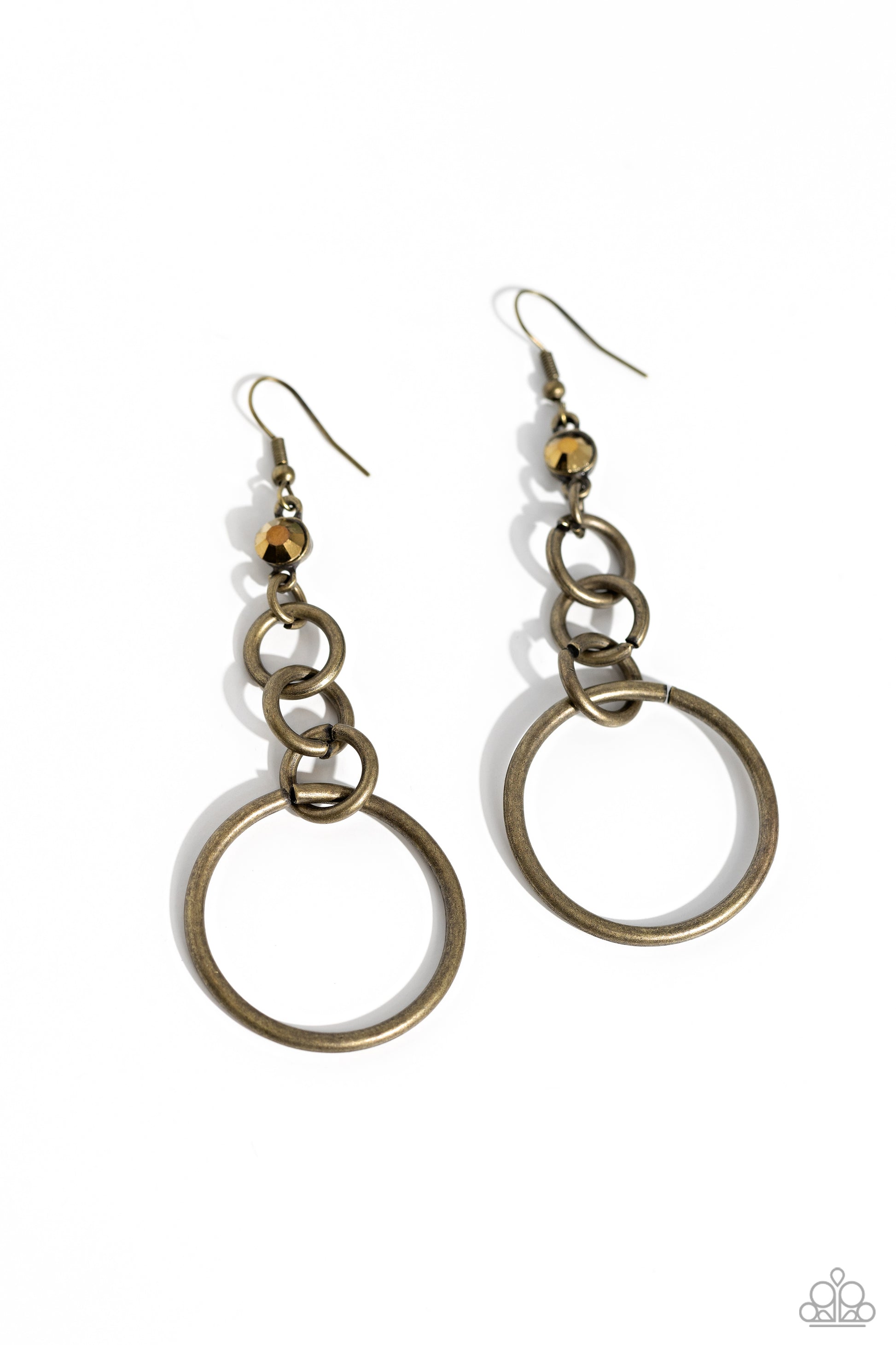 Glitzy Gesture - brass - Paparazzi earrings