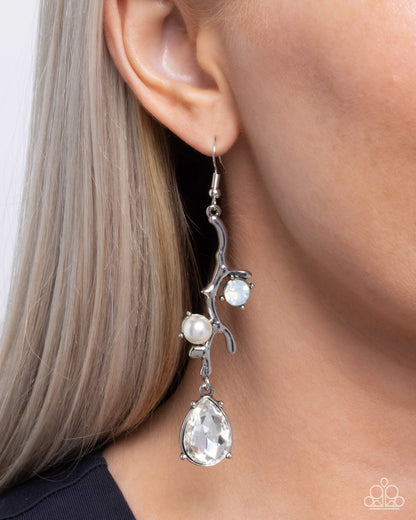 Glitzy Giveaway - white - Paparazzi earrings
