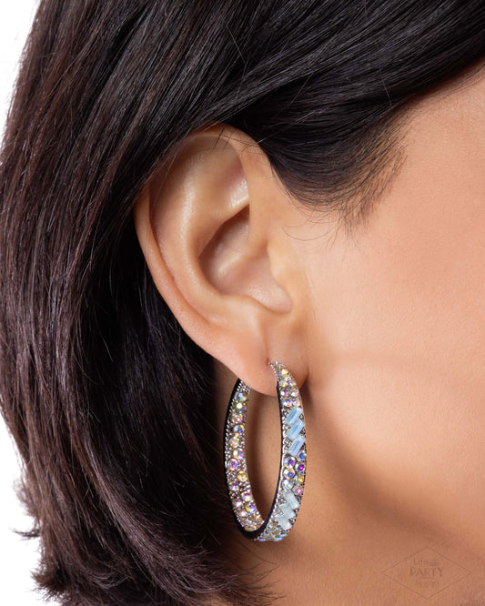 Glitzy by Association - blue - Paparazzi earrings