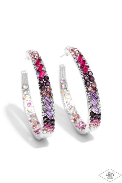 Glitzy by Association - multi (pink and purple) - Paparazzi earrings