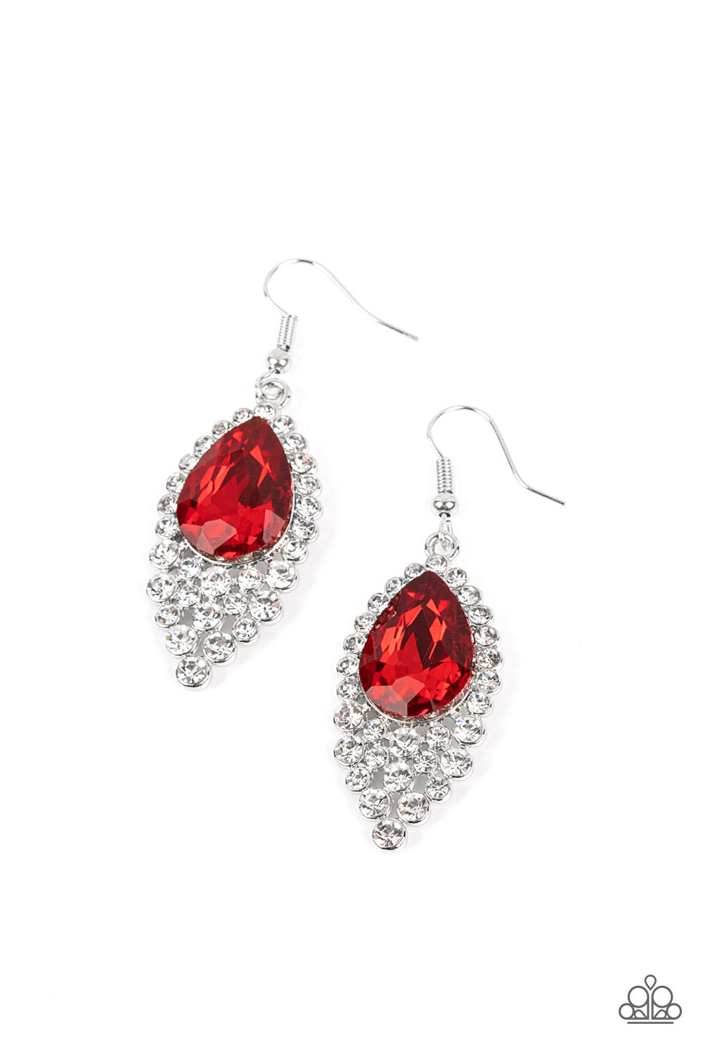 Glorious Glimmer - red - Paparazzi earrings