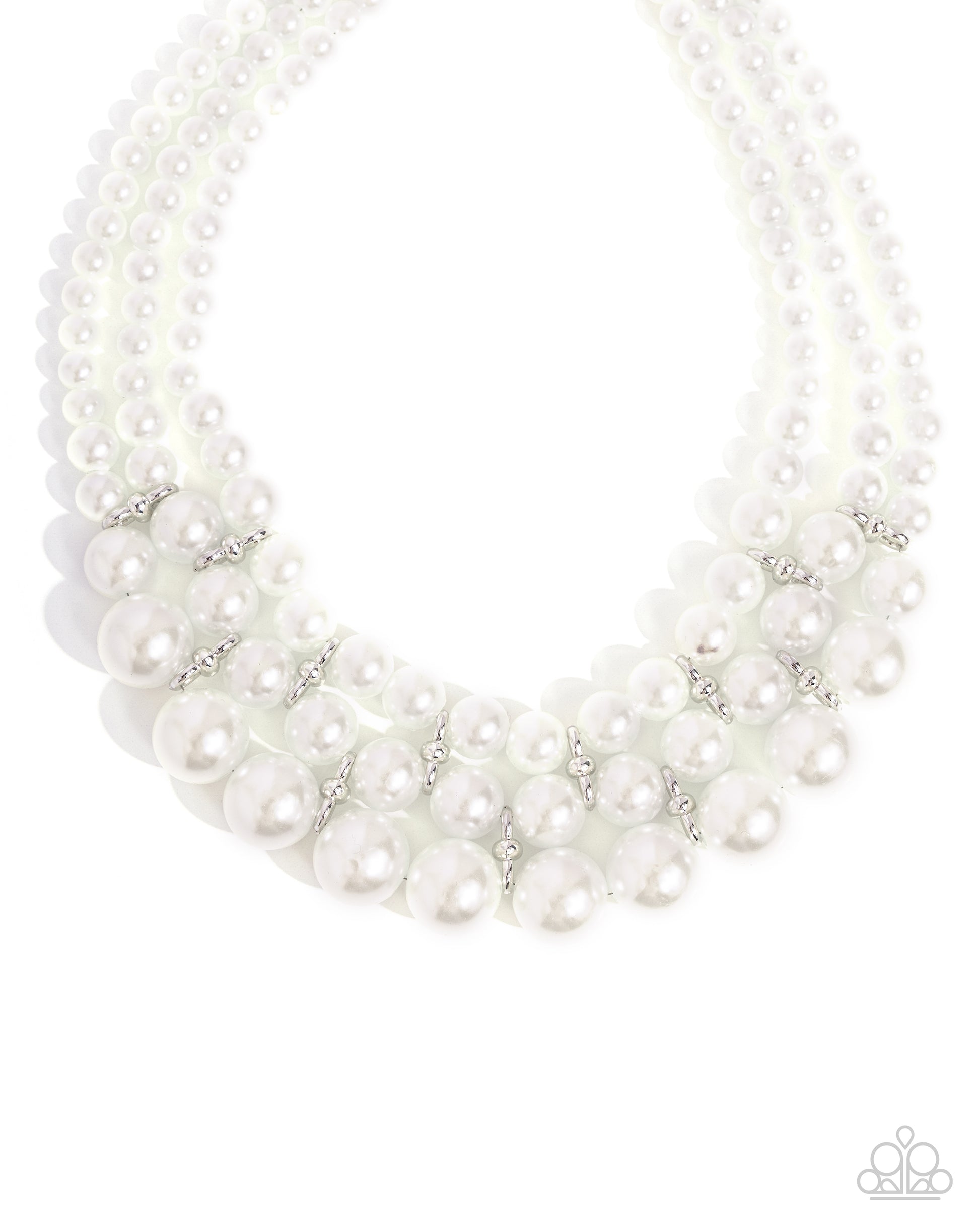 Glossy Gala - white - Paparazzi necklace