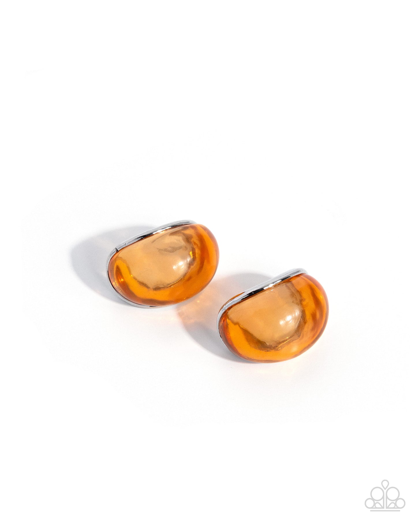 Glossy Gauge - orange - Paparazzi earrings